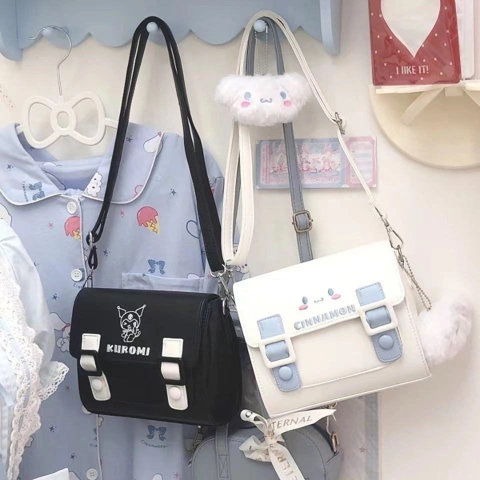Ruunjoy Fashion Sanrio Series Bags Kawaii Anime Kuromi Cinnamoroll Melody PU Women Jk Storage Crossbody Bag Messenger Shopping Bags