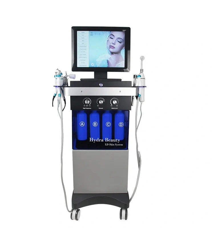 2023 Top Ventas 14 en 1 Hydra Hydra máquina dermoabrasión Diamante limpieza facial de oxígeno Microneedle Equipos de belleza RF