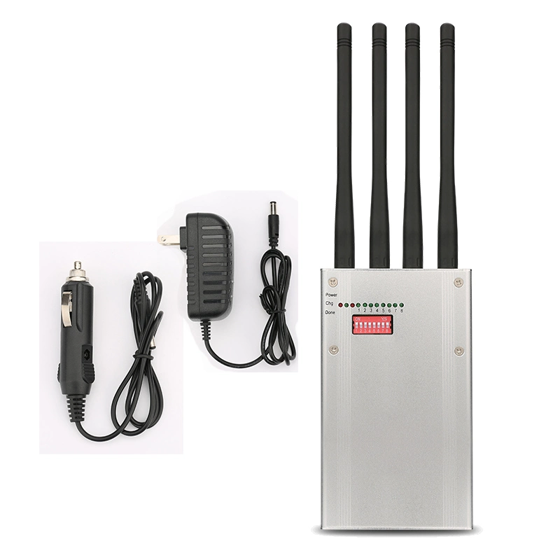 4 antenas de frecuencia de 8 bandas celular Jammer para GSM 2G WiFi GPS 3G 4G