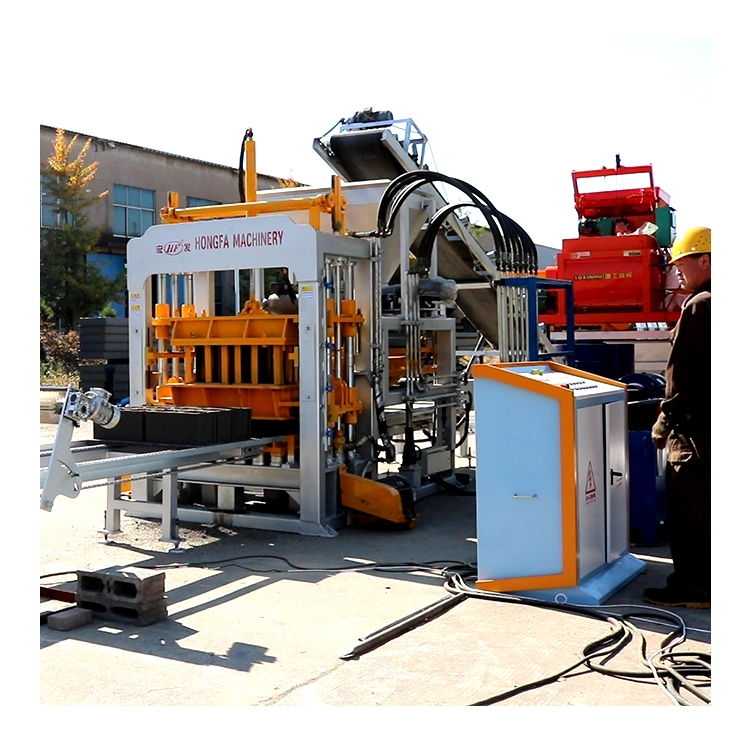 Qt6-15 Hongfa Hydraulic Vibration Interlock Wall Building Concrete Block Making Machine