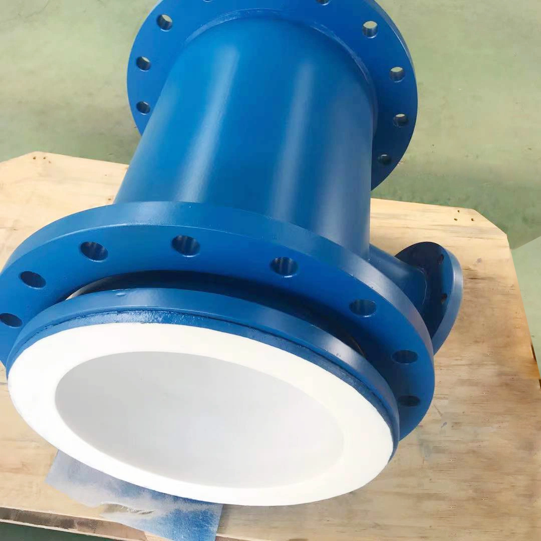 Customized PTFE Lined Reduce Tee Pipe Fittings for Chemicals Pipeline