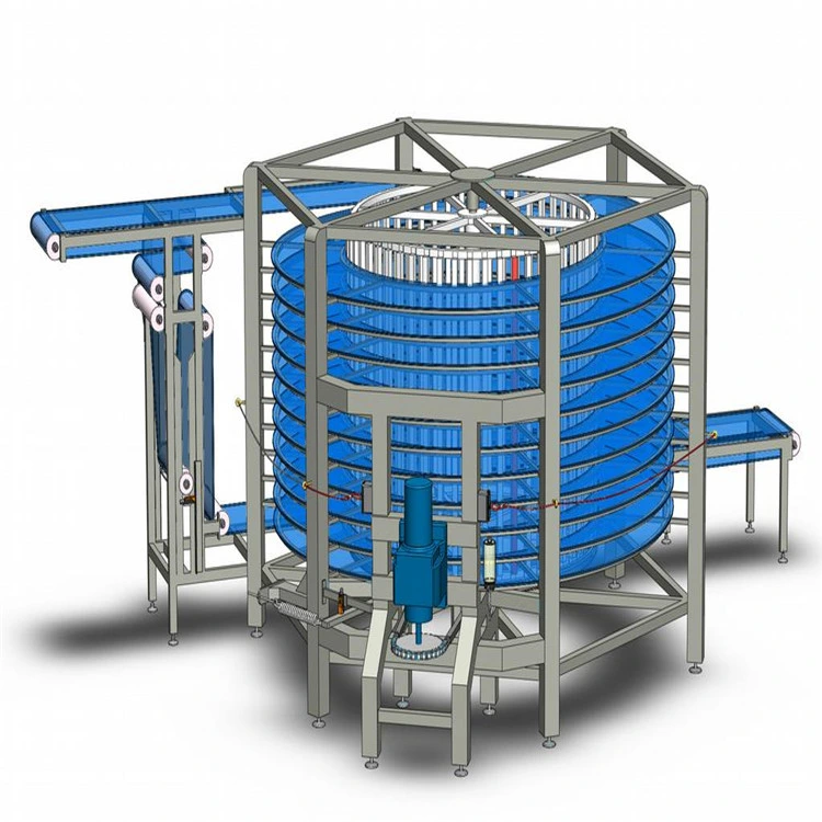 Tambor único rápida espiral o tapete de congelador máquina de Congelamento