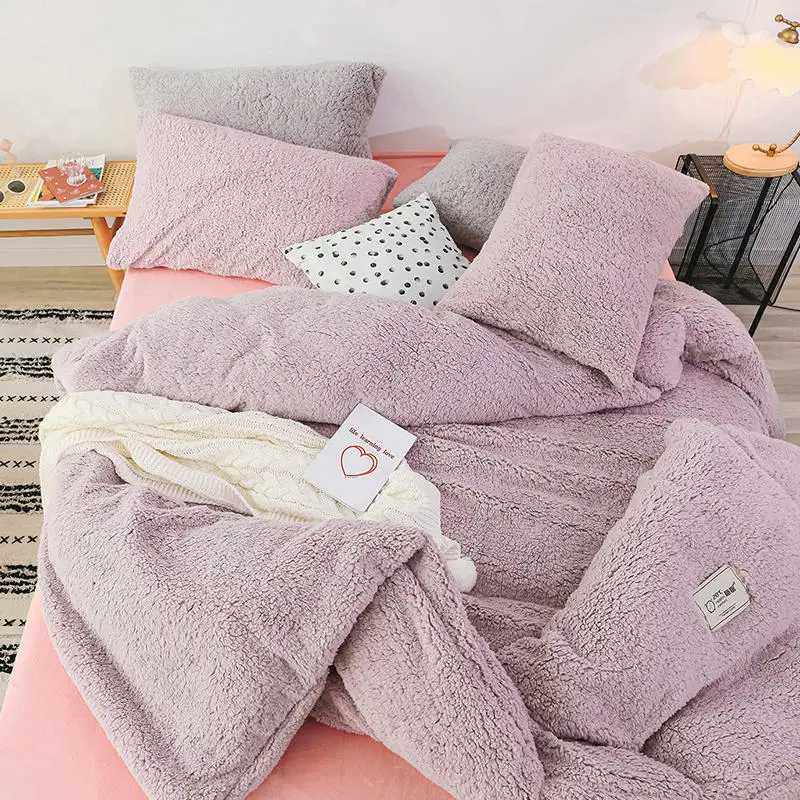 Super Soft caliente 200gsm Sherpa y conjuntos de ropa de cama caliente edredón Conjunto de cubierta