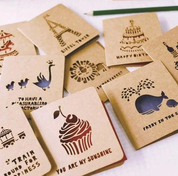 Comercio al por mayor baratos Mini papel Troqueladas Tarjetas de regalo