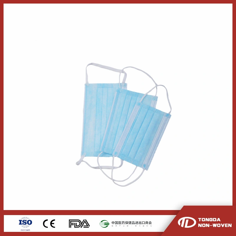 Manufacturer CE Nonwoven 3 Ply Earloop Protective Mask Disposable Face Mask with Round Elastic