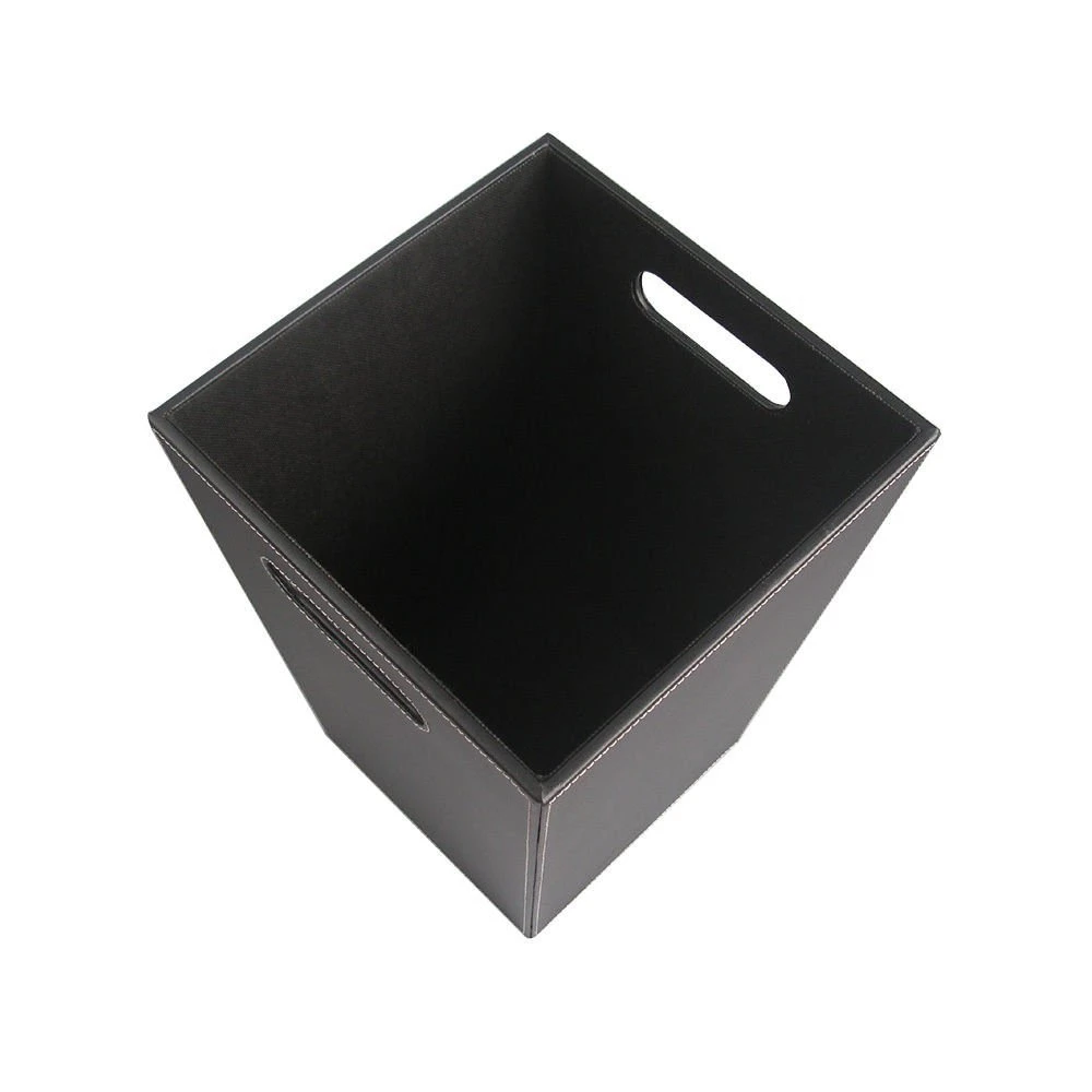 Handmade Wholesale/Supplier Supply High quality/High cost performance  Leather Rubbish Bin Premium Trash Can