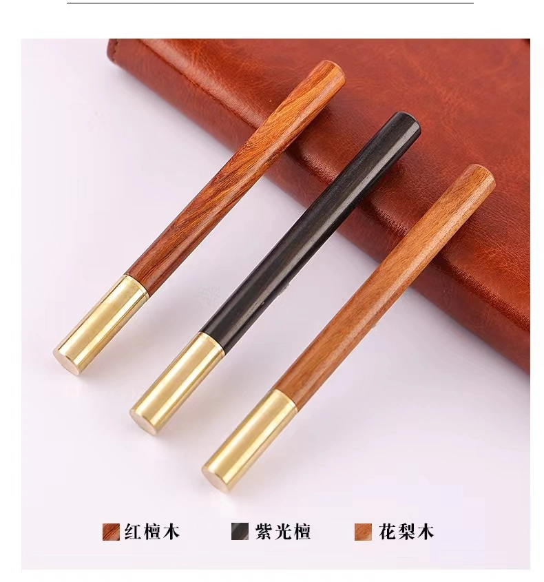 Solid Wood Brass Writing Pen - Sandalwood Precious Pearl Pen with Rosewood