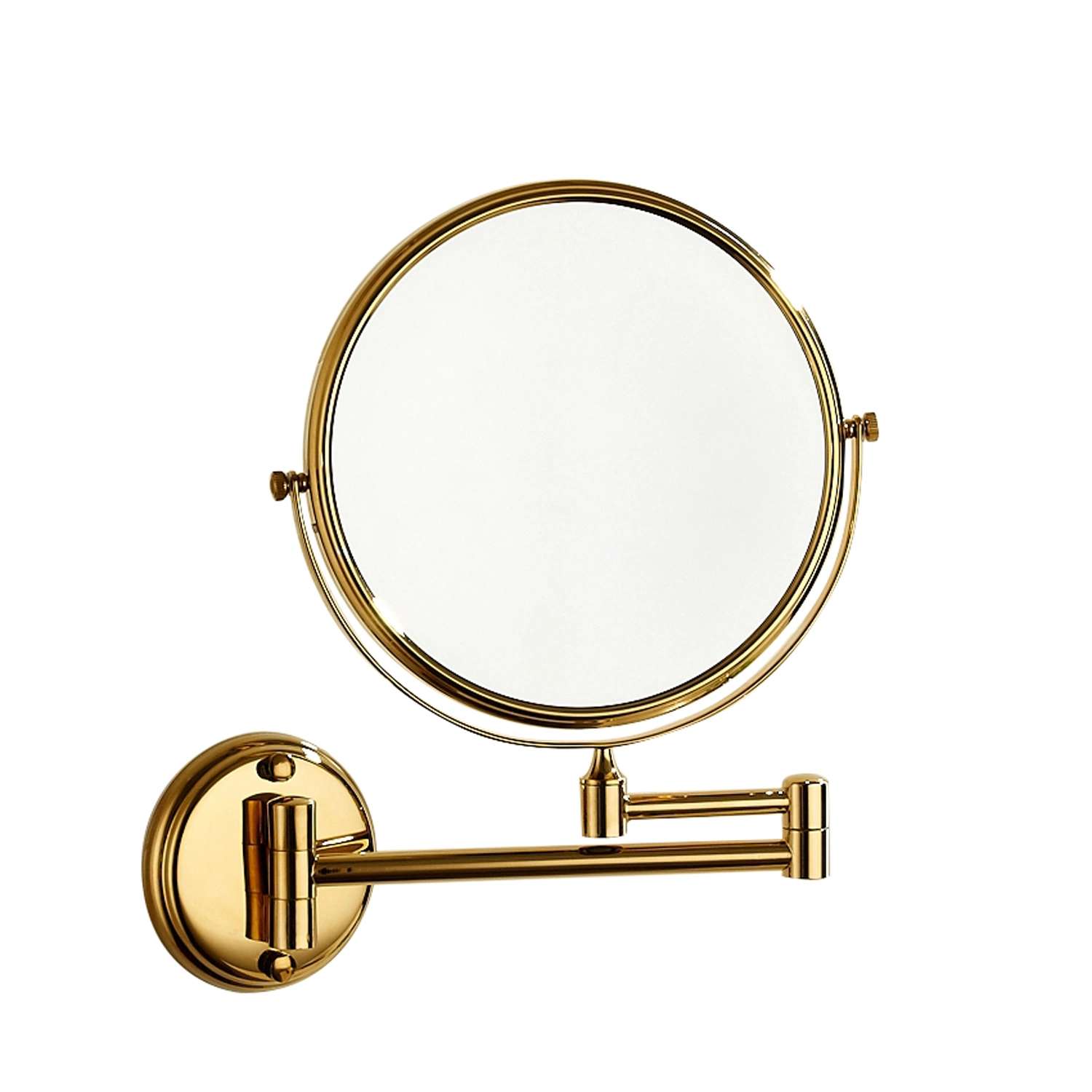 8 Inch Gold Finish Two-Sided Swivel Wall Mounted Magnifying Bathroom Makeup Mirror