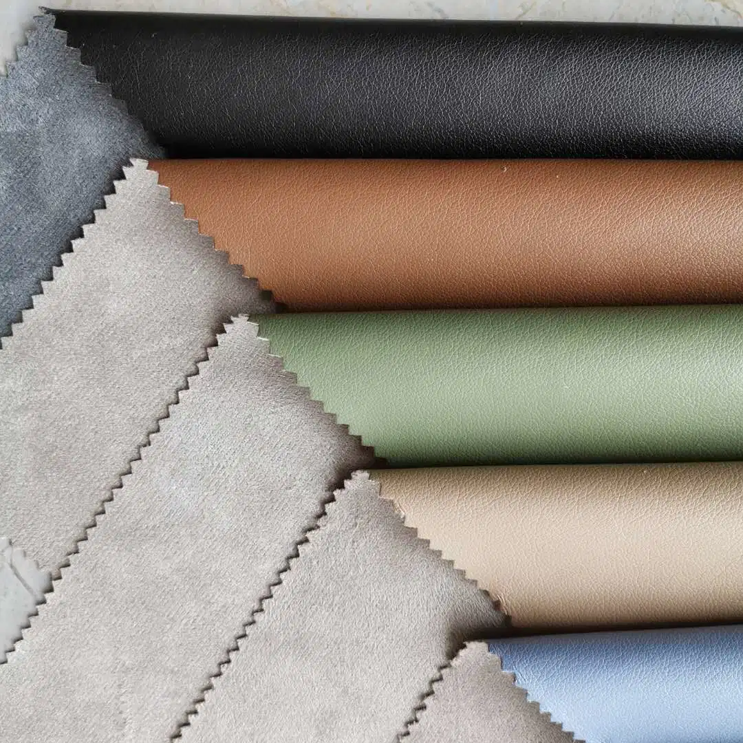 Suede Backing Synthetic PU Leather with Super Soft Hand-Feel for Garment