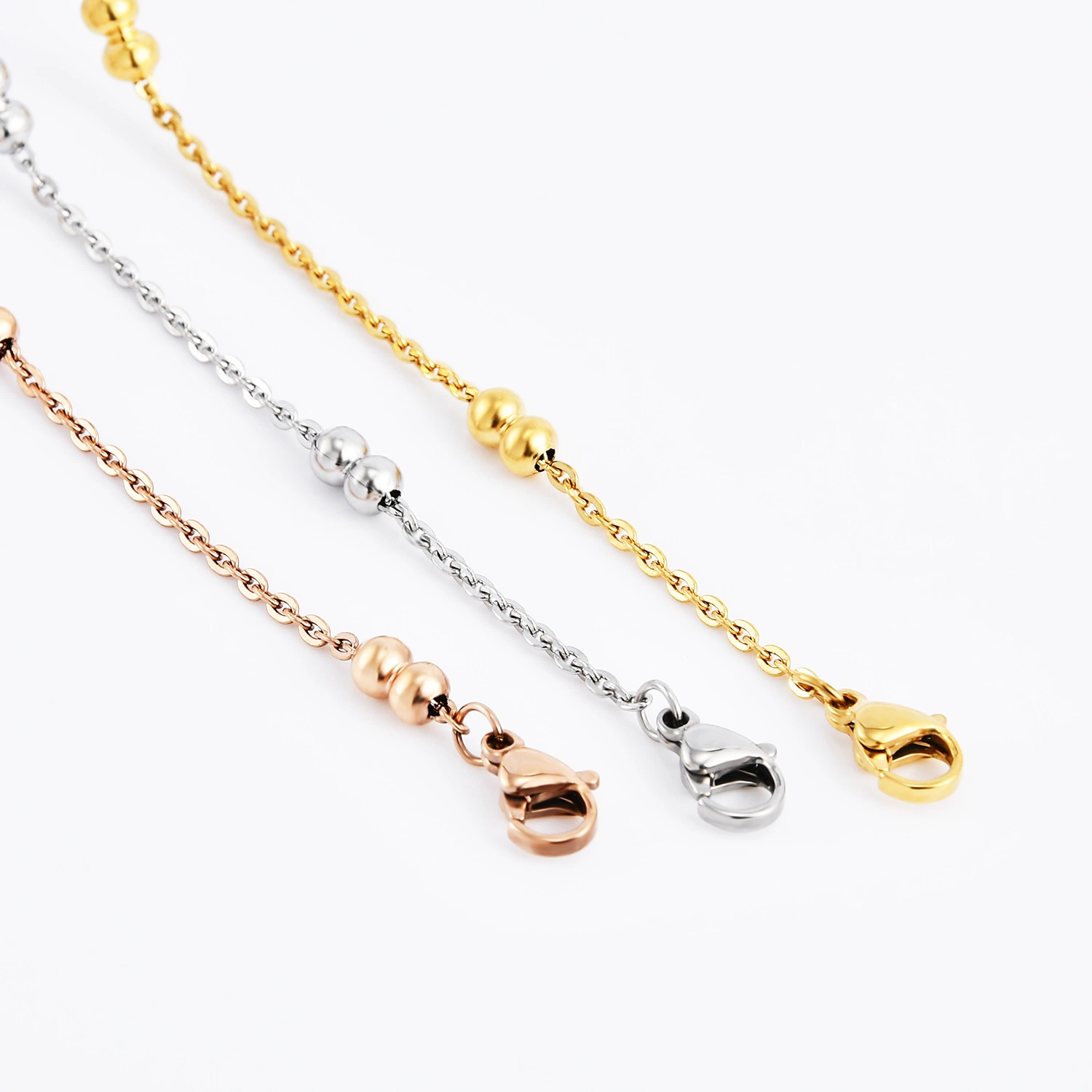 Imitation Gold Plated Rose Gold Stainless Steel Necklace Anklet Bracelet Making Chain Jewelry for Fashion Accessories