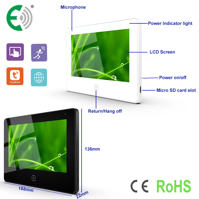 4-Wire WiFi HD Touch Screen Video Doorphone Intelligent Monitoring System