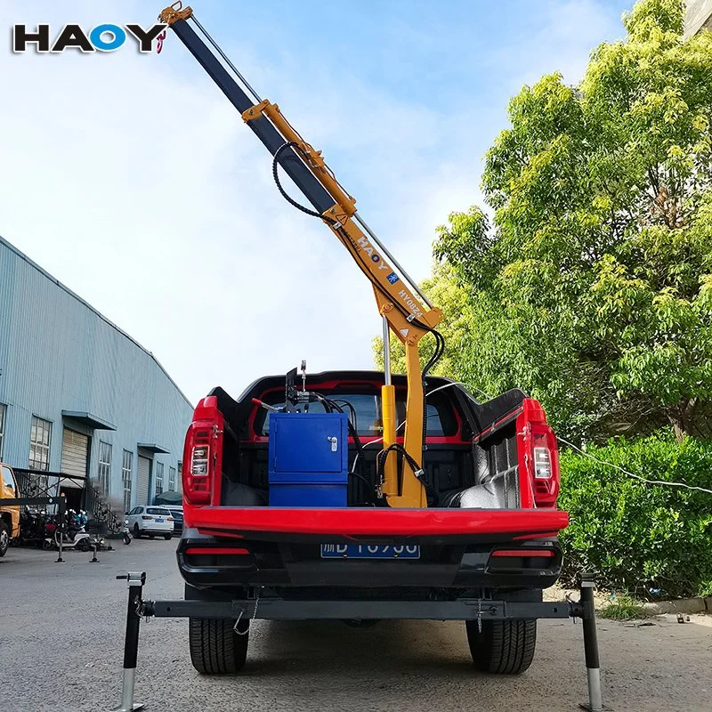 0.8 Ton Electric Hydraulic Mini Pickup Truck Mounted Crane 12V/24V Motor for Sale