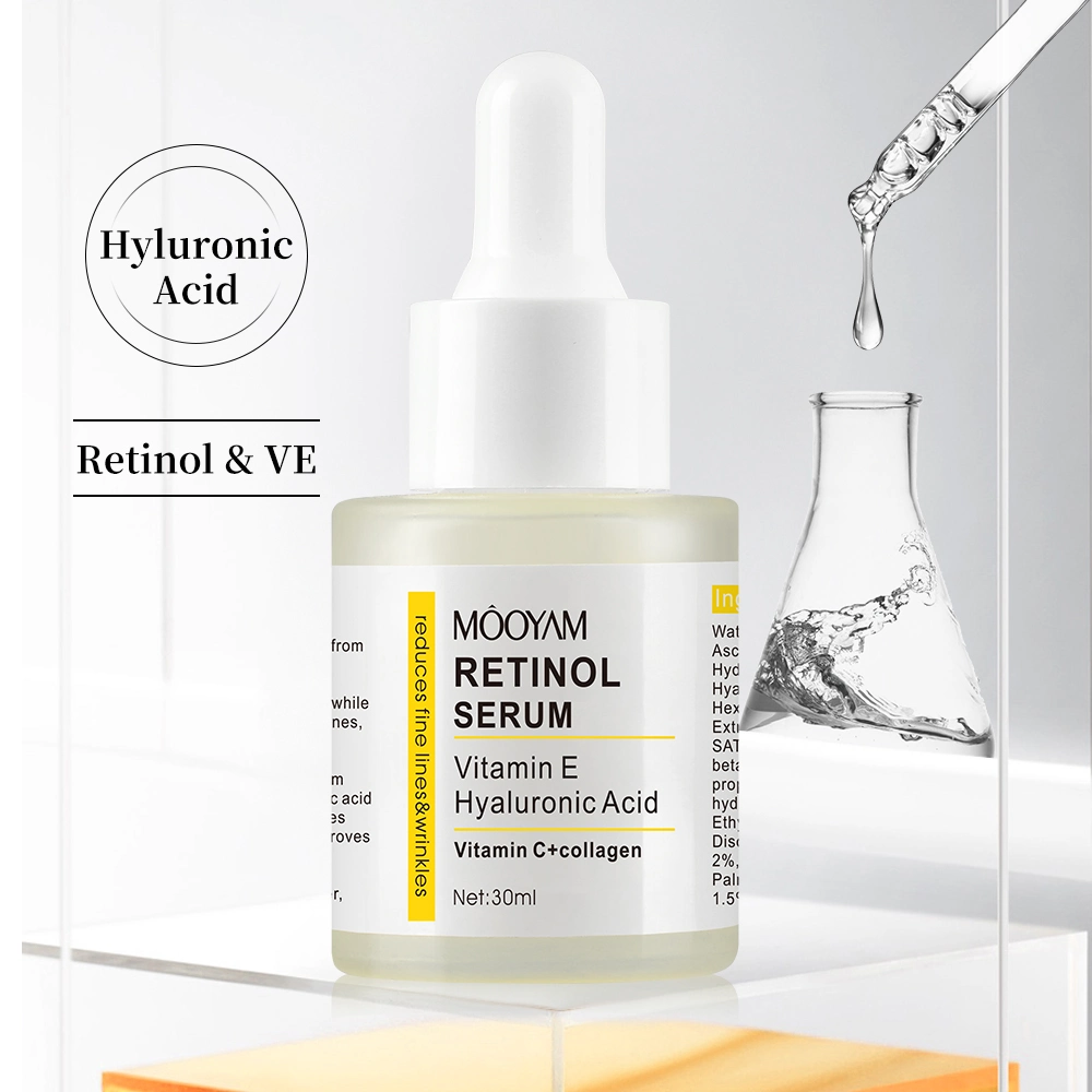 Private Label OEM Retinol with Hyaluronic Acid Vetamin E Face Serum Effectively Wrinkles Repairing Anti Aging Serum