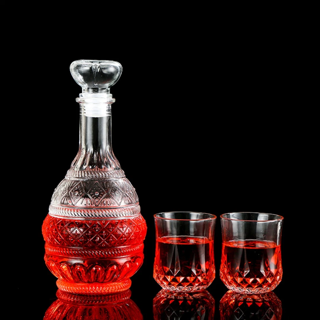 Whiskey Tasting Glasses Crystal Whisky Glass Bottle Austria Cup Quantity Red Classic Europe Style