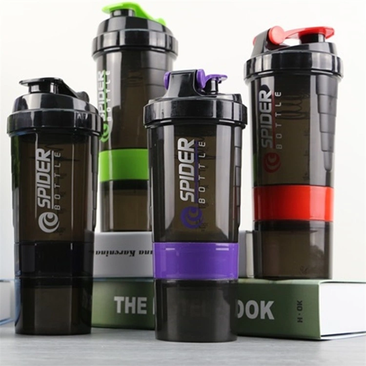 Polvo Whey Shake agua botellas de gimnasio Shaker mezcla de proteínas de bola Copa Deportes de plástico proteína Fitness Shaker botella