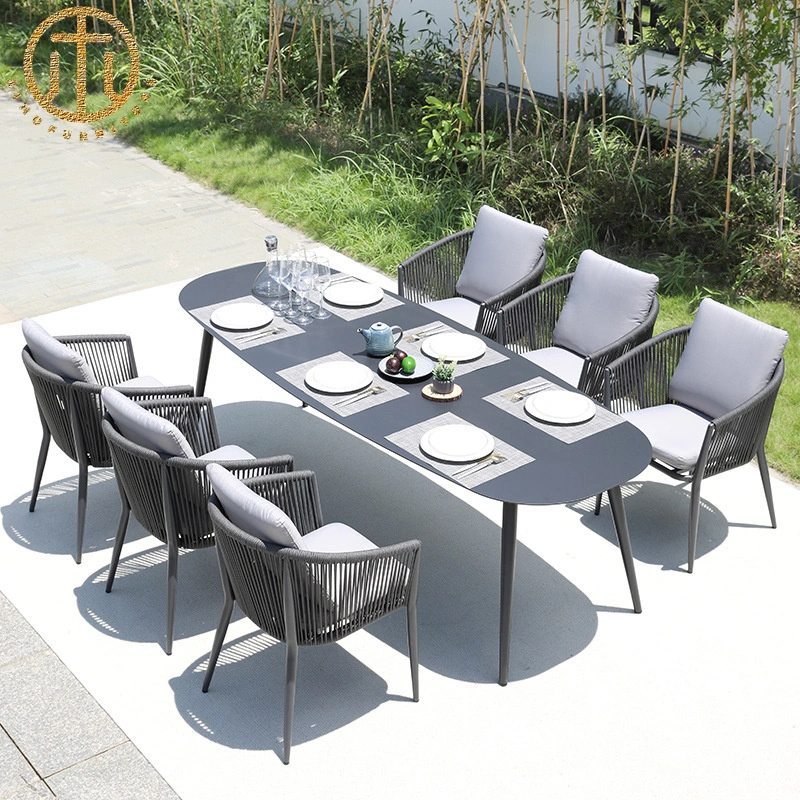 Nordic Outdoor Aluminum Alloy Table and Chair Set Garden Leisure Rattan Chair