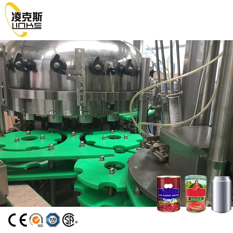 Complete Automatic Auto Beverage Carbonated Liquid Jerry Can Beer Can Seaming Capping Filler Machinery Can Filling Machine