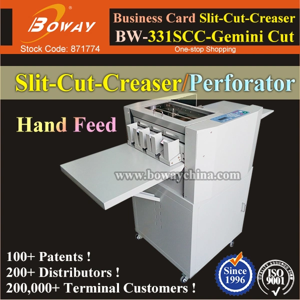 Manual Feed Namecard Gemini Cut Perforator Creaser Business Name Card Slitter Cutter