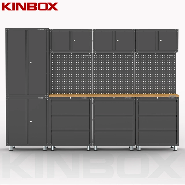 Kinbox 12 Pieces Garage Organization Shelving Tool Chest Storage Cabinet for Garage Supplier