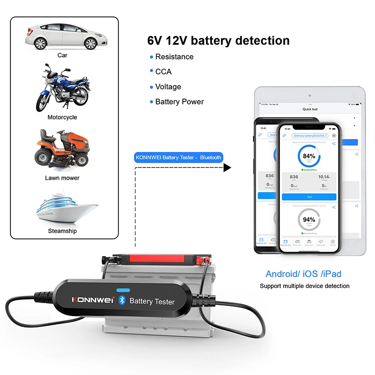 El equipo de reparación de vehículos nuevos y originales de tensión de comprobador de baterías de la capacidad actual probador con Bluetooth