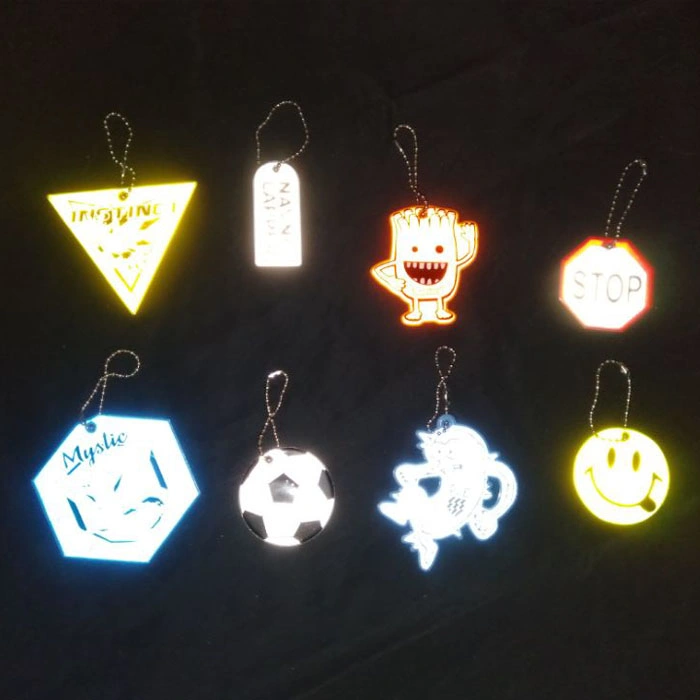 Various Shape Plastic Reflective Keychain for Promotion