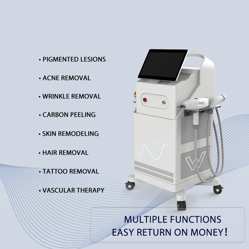 Multifonction 5 IN1 IPL+nd: YAG laser+ Diode laser+ RF IPL épilation peau rajeunissement machine de traitement de pigmentation d'acné opt laser IPL