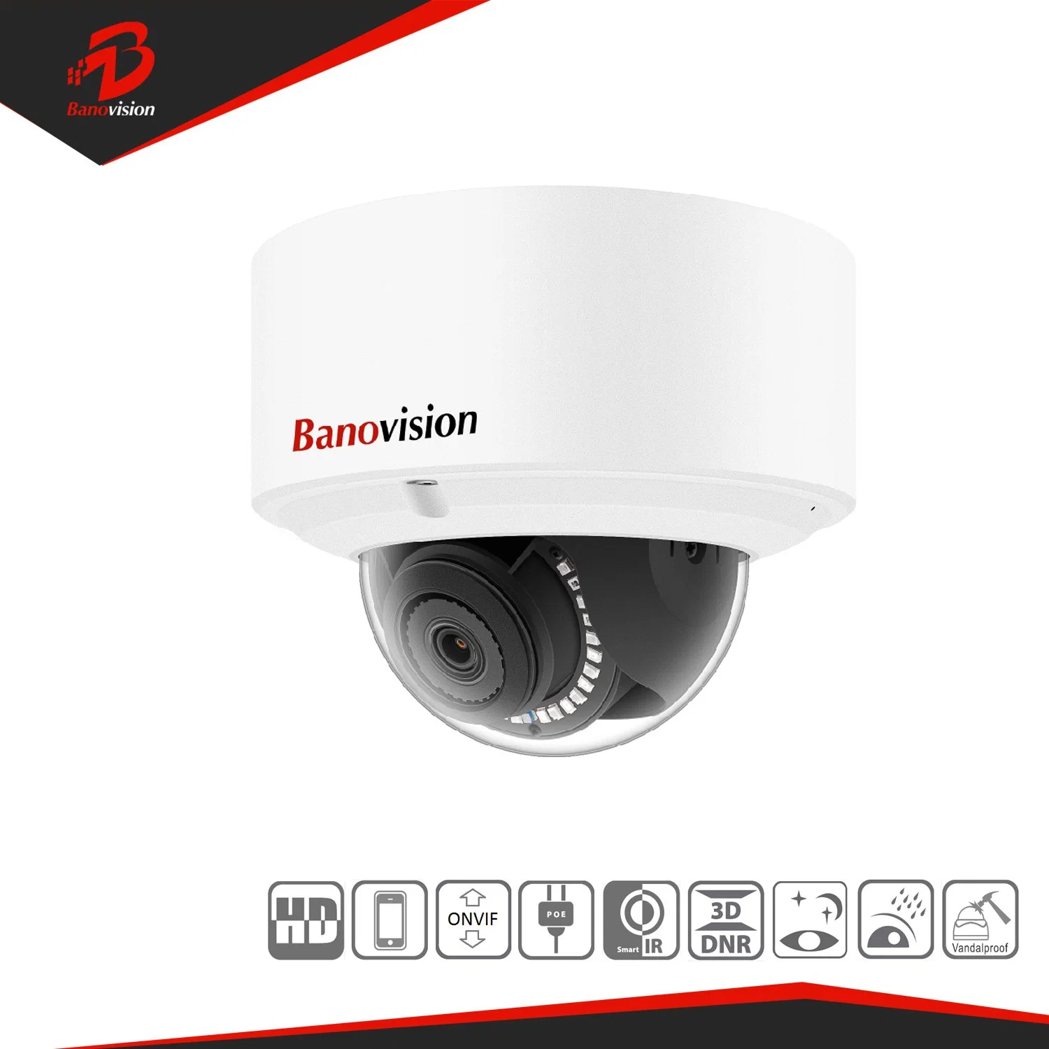 5MP de Videovigilancia IP CCTV Cámara domo de red Poe impermeable