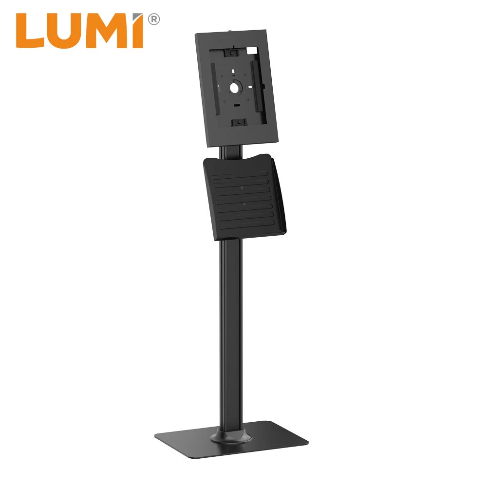 Tablet Kiosk Anti-Theft Tablet Floor Stand Holder with Brochure Holder