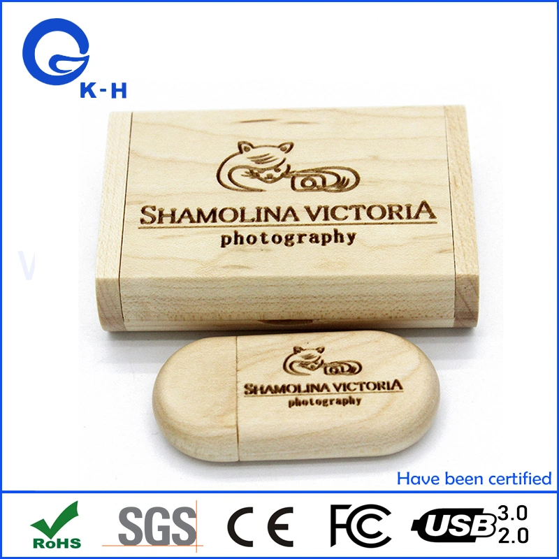 Custom Wooden USB Flash Driver 16GB Memory Stick Promotional Gift