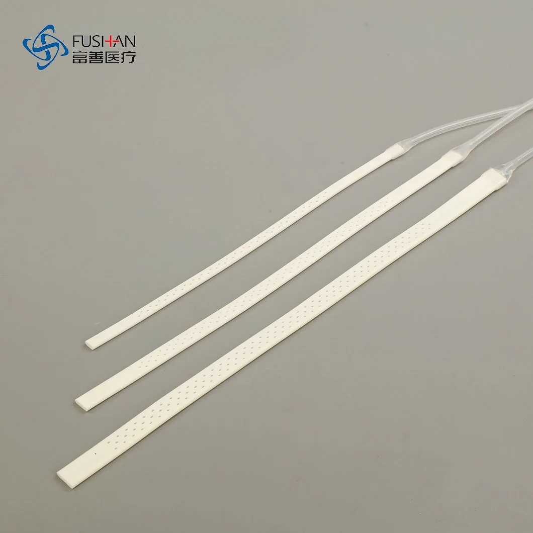 Competitive Price Medical Products Silicone Disposable Flat Drainage Tube 10mmx25cm 3/4 or Full Perforated Drain Wnd Svac Bulb Flt