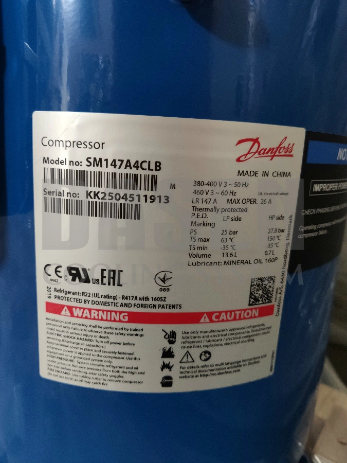 12SM Série HP Executante Danfoss Scroll Compressor