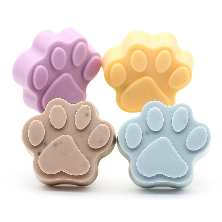 En Stock Bakeware de silicona de grado alimentario de silicona con forma de pata de perro gato molde jabón