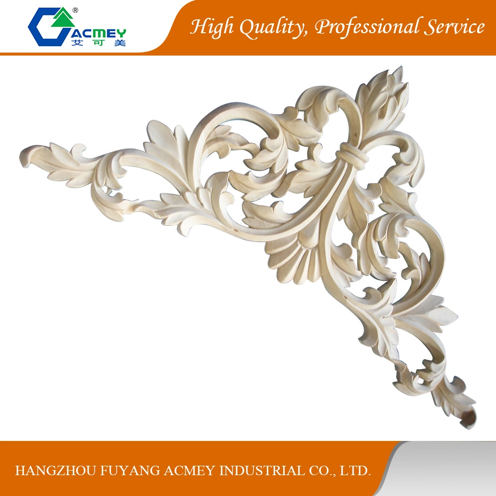 Hand Carved Solid Wood Onlay for Furniture