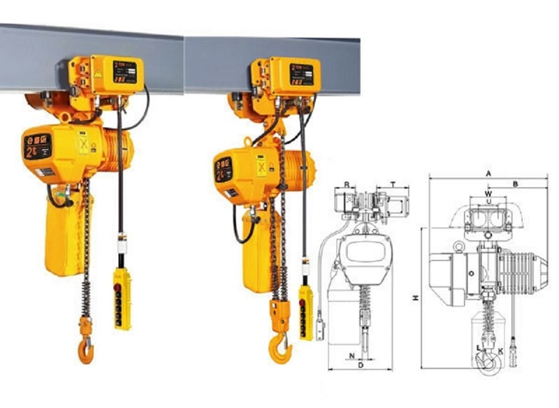 Light Duty 0.5ton Electric Mechanical Engine Lifting Chain Hoist with Trolley