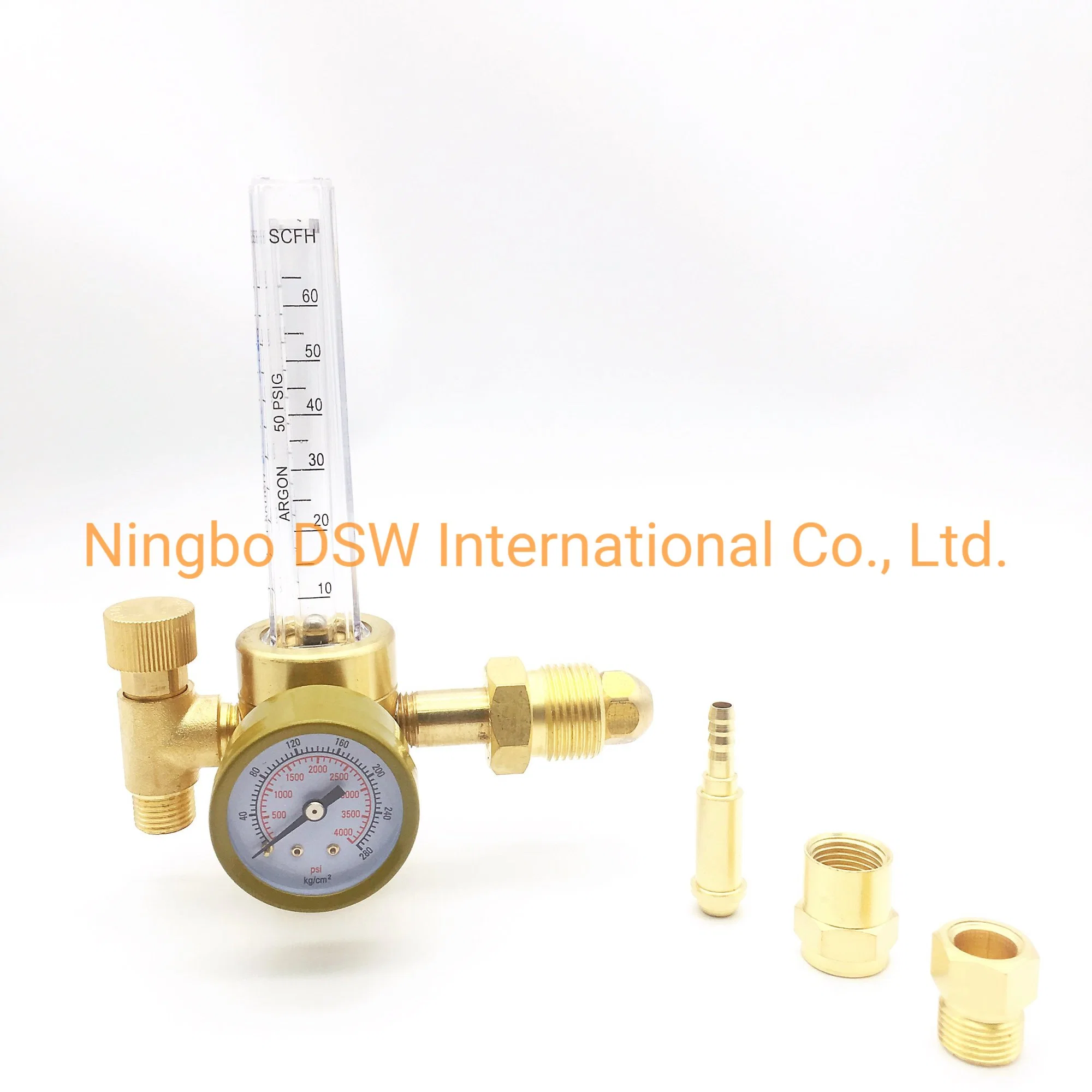 Brass Argon Gas Regulator with Flowmeter for TIG and MIG Welding