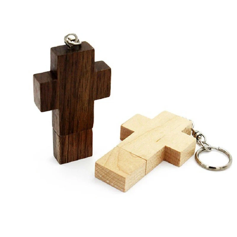 Croix de bois de haute qualité pen drive lecteur Flash USB