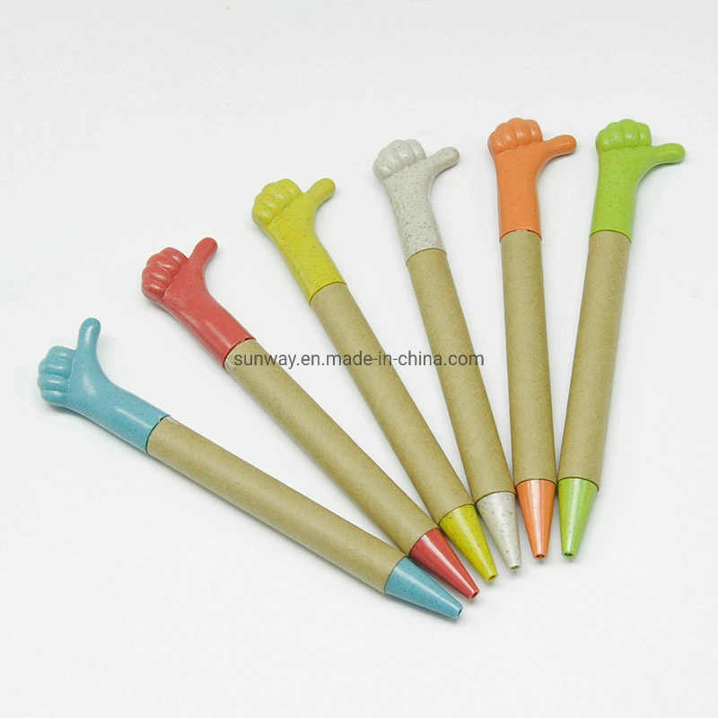 Office Supply Stationery Recycle Wheat Straw Paper Ball Point Pen