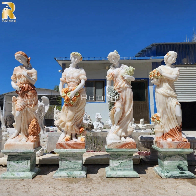 Hot Sale Multi-Colored Marble Stone Goddess of Seasons Statue Marble Carving Greek Figure Sculpture for Garden