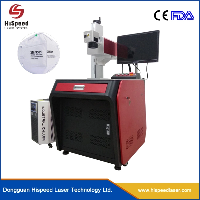 Fly Laser Marking for Medical Face Marking Desktop 3W 5W 10W UV Laser Marking Machine with Conveyor for Drink Bottles