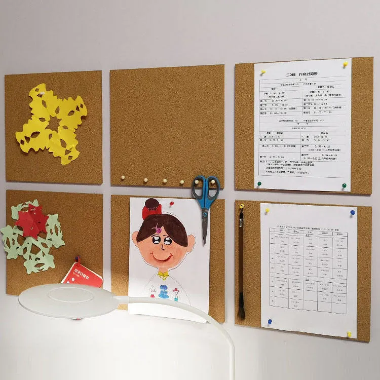 Modern Black Frame Cork Memo Board with Pushing Pins