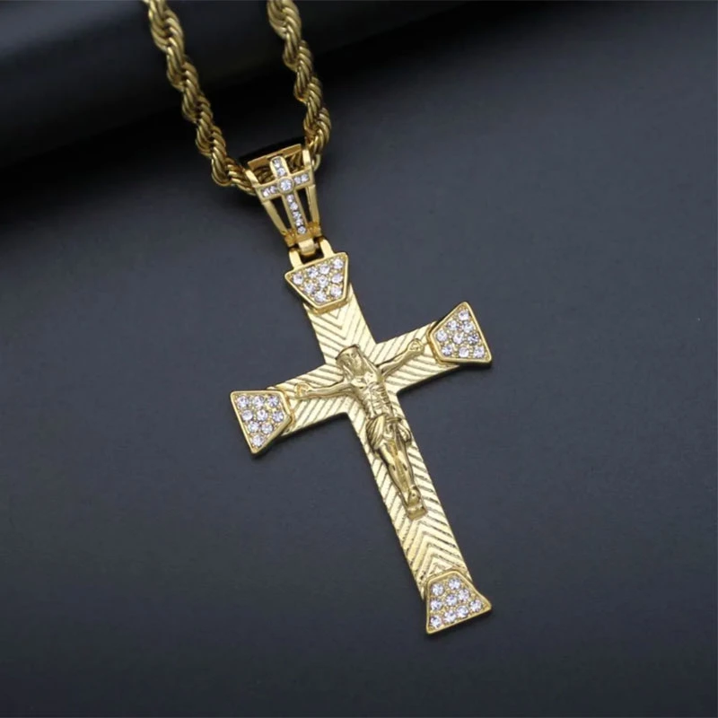 Cross Simple Trumping Pendant Titanium Steel Couple Drilling Neck Chain Pendant Gift Women Gift Gift Jewelry