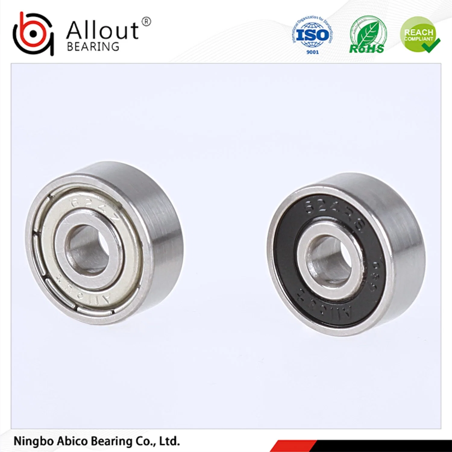 4X13X5mm;5X16X5mm;6X19X6mm;624 625 626 RS Zz Non-Angular Contact  Deep Groove Ball Bearing for Toy /Fan /Electric Bike/Roller /Air Conditioner /Motor Tool Parts