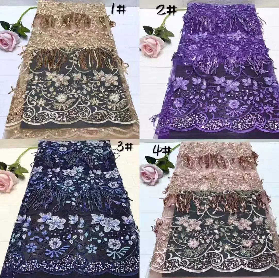 2018new Arrival Fashion Bead Lace Fabric