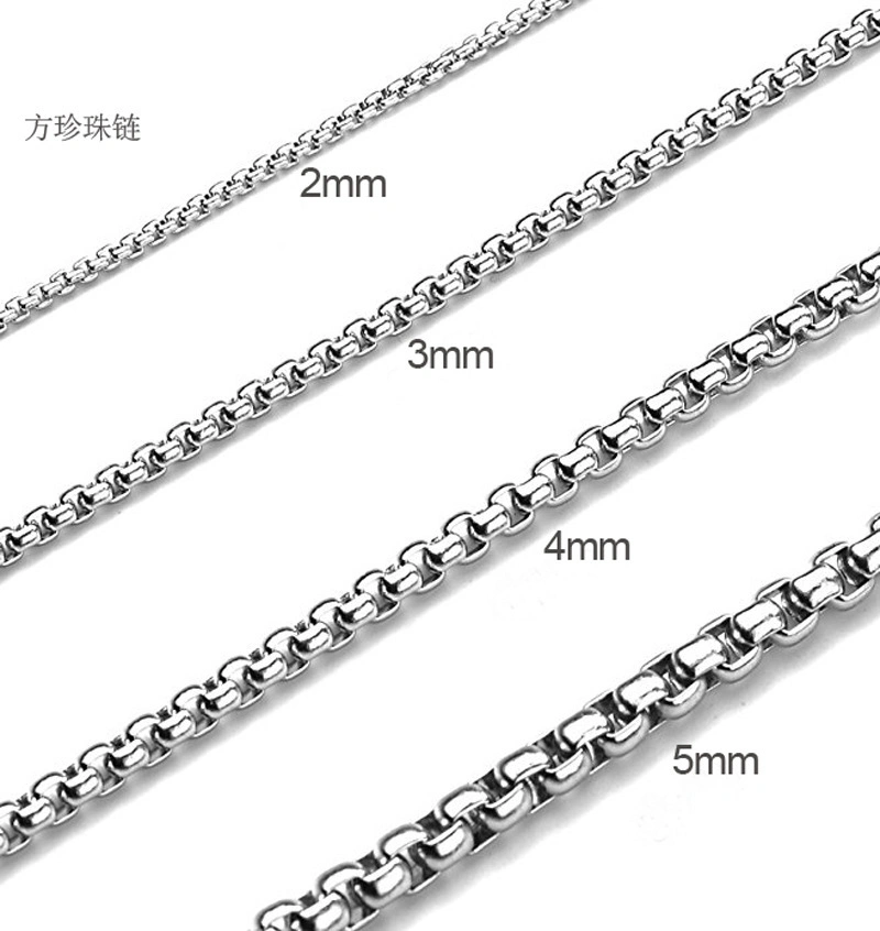 Chaîne de perles carré en acier inoxydable les hommes" s Necklace Hip Hop ornements accessoires en acier Titane