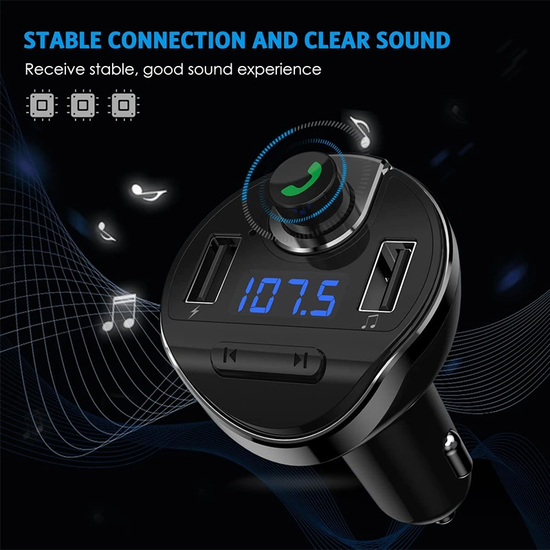 FM Transmitter Hands-Free Call Wireless FM Modulator Dual USB Ports Car MP3 Radio Player Car Accessories