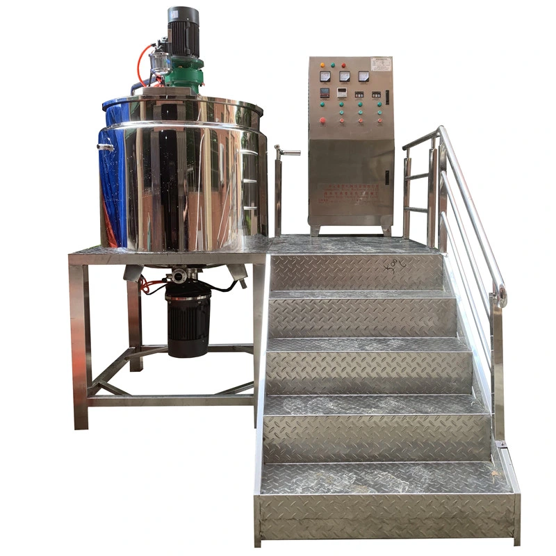 Electric Heater Liquid Washing Production Line Cosmetic Machine Jacket Cooling with Agitator 5000 Liter Hair Shampoo Mixing Tank
