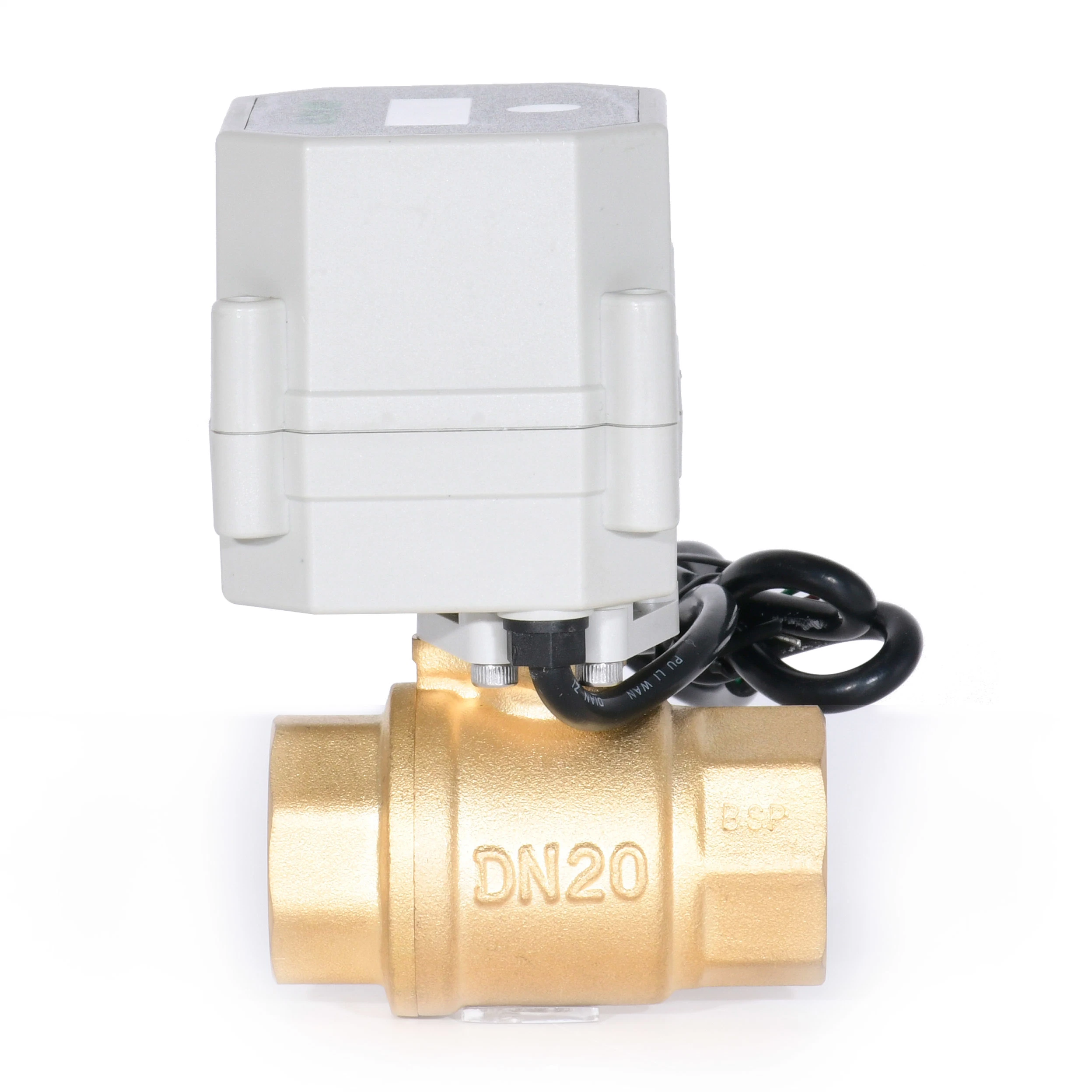 DC 12V 24V Brass Ball Structure and Water Media Auto Drain Electric Motorized Actuator Ball Valve with Timer