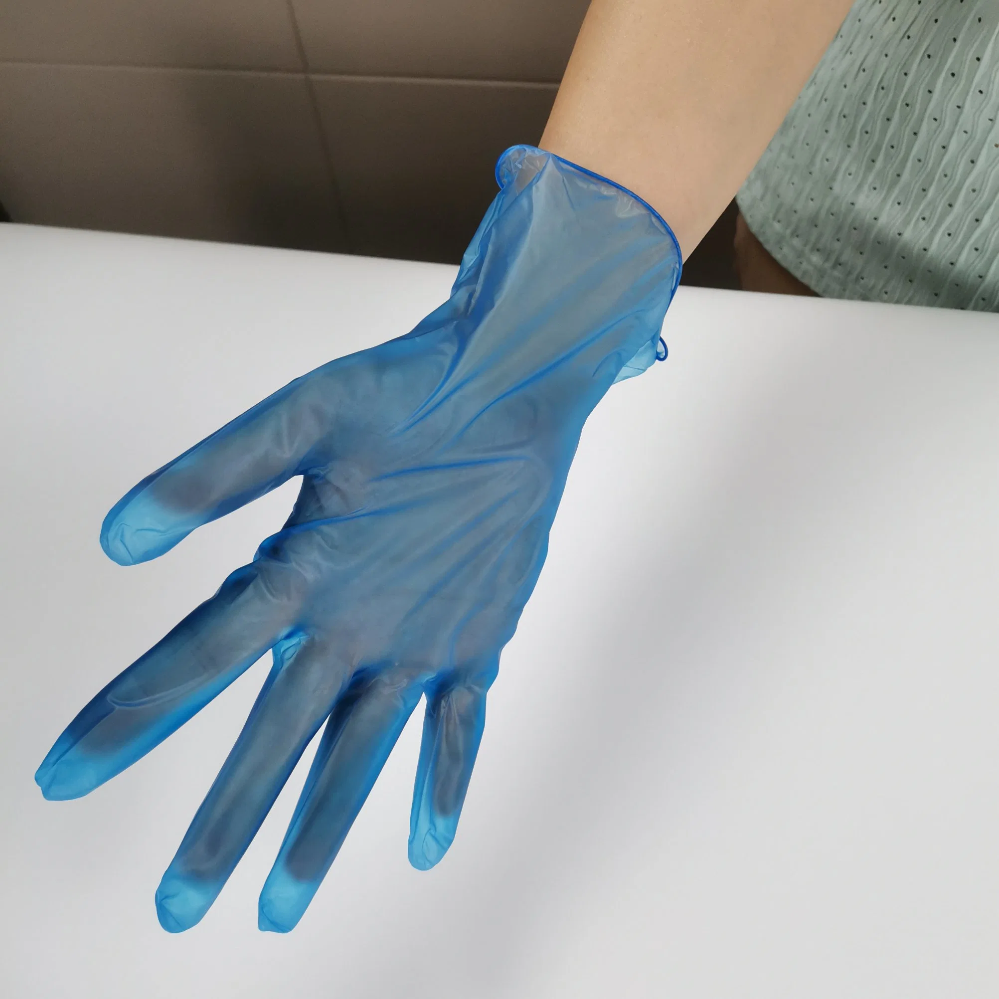 Disposable Vinyl Gloves Blue Powder-Free Latex-Free Non-Sterile Food Safe Large Bulk 100-Count