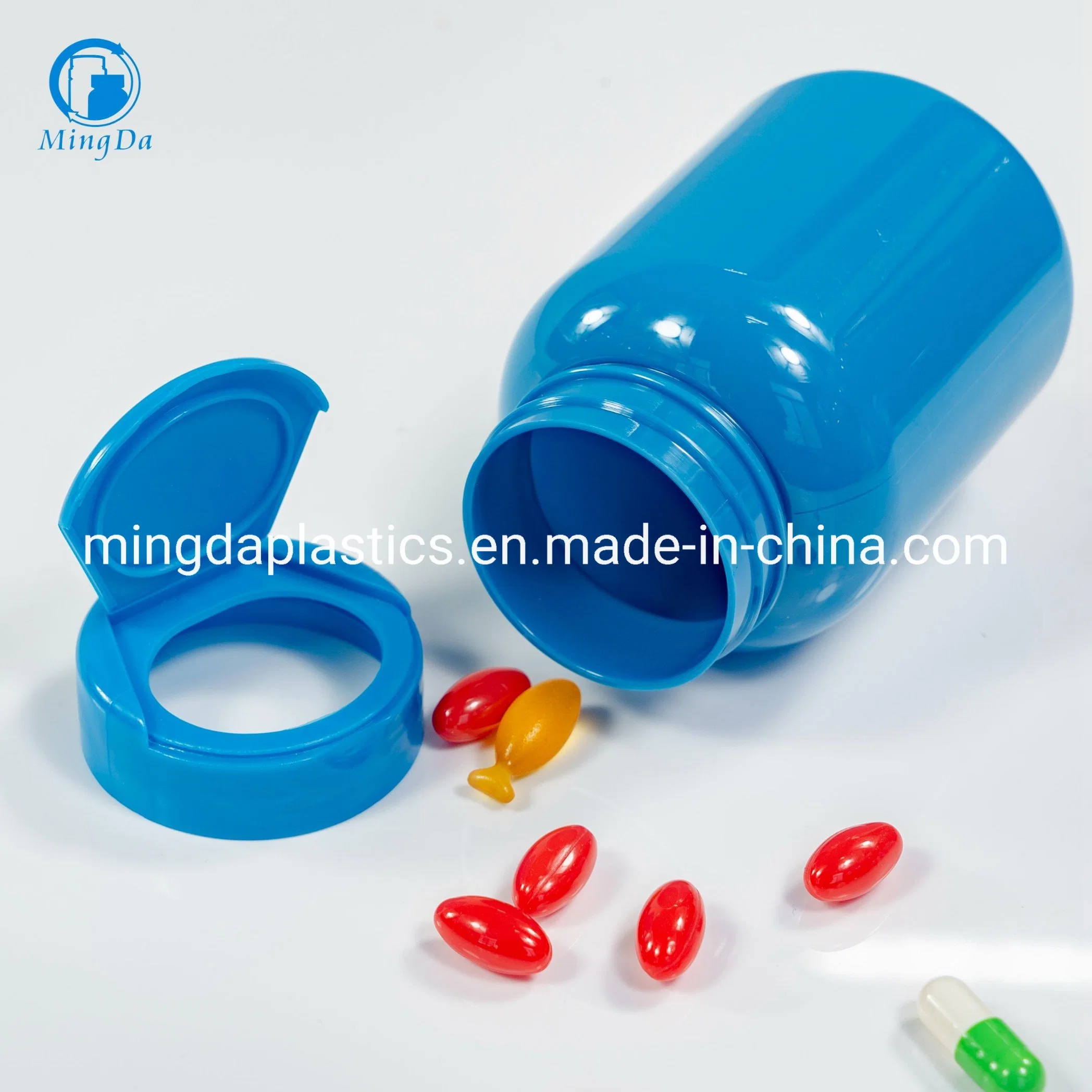 Eco-Friendly Screw Cap 45mm Neck Finish Food Grade Glossy Blue PCR- Pet Bottle