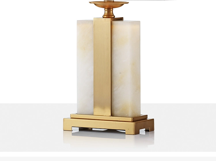 Bedroom Golden Base and White Marble Table Lamp for Luxury Home and House